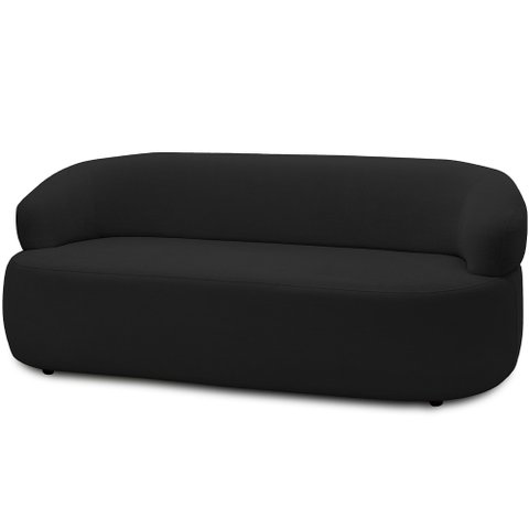 Sofá 3 Lugares Orgânico Sala de Estar Living 170cm Carmen F04 Veludo Preto - Lyam Decor