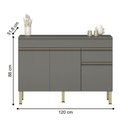 Ver imagem 4 de Balcao 3 Portas C/ Gaveteiro 1,20 Linea C/ Tampo Gris