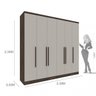 Quarto Casal Completo com Cama, Cabeceira e Guarda-Roupa 6 Portas Veneto Tcil Móveis - 5