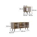 Ver imagem 3 de Conjunto Sala de Estar Tóquio 2 Peças Rack para TV e Mesa Apoio Cor Arenas/Lamina Mel C00D1350MA12