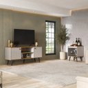 Ver imagem 1 de Conjunto Sala de Estar Tóquio 2 Peças Rack para TV e Mesa Apoio Cor Arenas/Lamina Mel C00D1350MA12