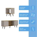Ver imagem 5 de Conjunto Sala de Estar Tóquio 2 Peças Rack para TV e Mesa Apoio Cor Arenas/Lamina Mel C00D1350MA12