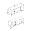 Ver imagem 4 de Buffet Aparador Colonial com 4 Portas 149x41x90cm Mdp Mel Oliva Mb1014 Movelbento