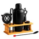 Ver imagem 2 de Kit de Utensílios para Bar e Coqueteleira Preto Fosco com Suporte Vitino Obsidian