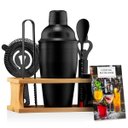 Ver imagem 1 de Kit de Utensílios para Bar e Coqueteleira Preto Fosco com Suporte Vitino Obsidian