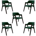 Ver imagem 1 de Kit 5 Cadeiras Sala de Jantar e Jogos Carteados Madeira Maciça Poker Veludo Verde/tabaco G42 - Gran