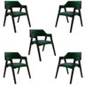 Kit 5 Cadeiras Sala de Jantar e Jogos Carteados Madeira Maciça Poker Veludo Verde/tabaco G42 - Gran - 1