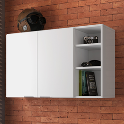 Armário de Parede Aéreo Cozinha Organizador Quarto Multiuso Lavanderia Supenso Superior Embutido Ópe - 6