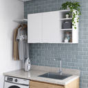 Ver imagem 1 de Armário de Parede Aéreo Cozinha Organizador Quarto Multiuso Lavanderia Supenso Superior Embutido Ópe