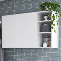 Armário de Parede Aéreo Cozinha Organizador Quarto Multiuso Lavanderia Supenso Superior Embutido Ópe - 3