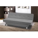 Ver imagem 1 de Sofá Cama Reclinável Xangai Veludo Cinza Grafite:Cinza Grafite