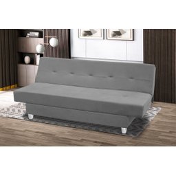 Sofá Cama Reclinável Xangai Veludo Cinza Grafite:Cinza Grafite - 1