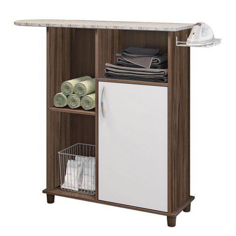 Tábua de Passar Pluméria Nogal com Branco - MoveisAqui