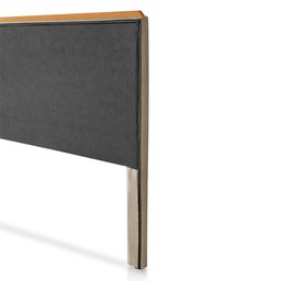 Cabeceira Cama Box King 1,93m Estofada Detalhe em Madeira Java Linho Capuccino - 5