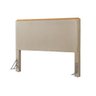Cabeceira Cama Box King 1,93m Estofada Detalhe em Madeira Java Linho Capuccino - 1