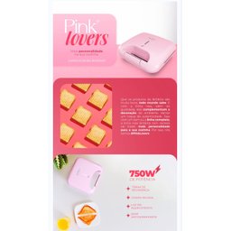 Sanduicheira Britânia Rosa Antiaderente 750W 127V - 8