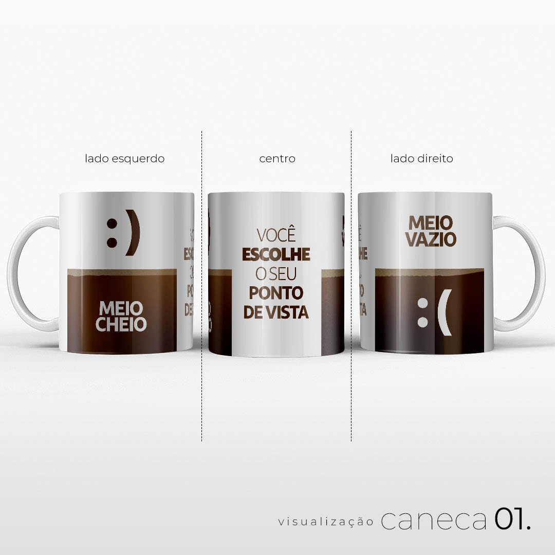 Meio Cheio, Meio Vazio - Caneca de Qualidade Premium É Decoração Caneca Premium - 325ml - 4