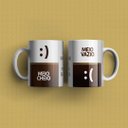 Ver imagem 1 de Meio Cheio, Meio Vazio - Caneca de Qualidade Premium É Decoração Caneca Premium - 325ml