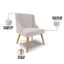 Ver imagem 4 de Kit 10 Cadeiras Veludo Cinza Pés Palito Castanho
