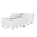 Ver imagem 2 de Cama Carro Solteiro Branco de Mdf com Proteção Lateral + Colchão D20