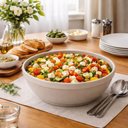 Ver imagem 2 de Kit 6 Saladeiras Bege Luna 3,5l Tigela Redonda para Restaurante 25cm Plástico ou
