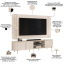 Ver imagem 3 de Rack para Sala com Painel para TV 75 pol Orgânico Harper D05 Off White - Lyam Decor