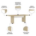 Ver imagem 3 de Kit 2 Mesas de Escritório Reunião 200cm Corp A06 Carvalho/branco - Mpozenato