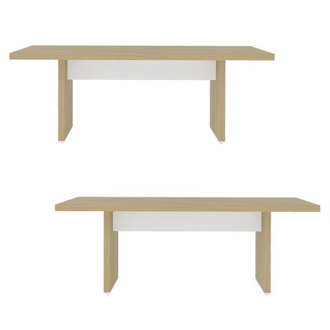 Kit 2 Mesas de Escritório Reunião 200cm Corp A06 Carvalho/branco - Mpozenato