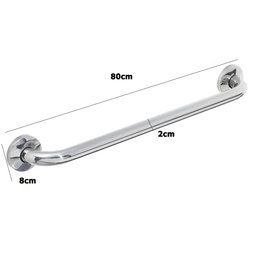 Alça de Apoio Barra 80cm Inox Acessibilidade Idoso Apoio Cadeirante Deficiente Banheiro Corredor Box - 5