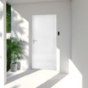 Ver imagem 1 de Porta de Aço Branco Galvanizado Lambril Esquerda- 2,10x0,83m