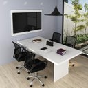 Ver imagem 4 de Painel para Escritório 90x136cm Tv até 32'' Pa2915 Branco