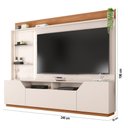 Ver imagem 4 de Estante TV 65 pol 240cm Sala de Estar Samanta Off White/Freijó C01 - D'Rossi