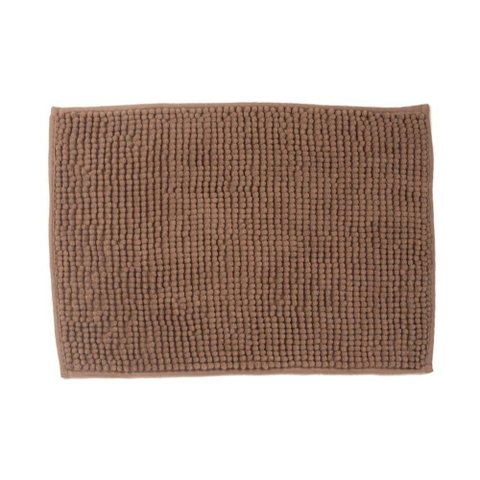 Tapete de Banheiro Chenille Marrom 60x40cm - Uzoo Tapete Chenille 60x40cm Marrom