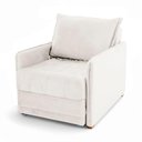 Ver imagem 5 de Poltrona Cama Reclinável Viena Veludo com Assento Retrátil Bege Claro Loja Sheep