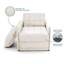 Ver imagem 4 de Poltrona Cama Reclinável Viena Veludo com Assento Retrátil Bege Claro Loja Sheep