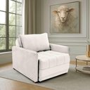 Ver mais imagens de Poltrona Cama Reclinável Viena Veludo com Assento Retrátil Bege Claro Loja Sheep