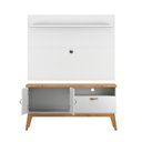 Ver imagem 2 de Rack + Painel Si Estilo Retrô 1.40m para Tv até 55'' Polegadas Cor Branco / Cinamomo