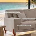 Ver imagem 4 de Sofá Milão 3 Lugares Fixo 209cm Bege Linho Clássico Living Casa Imperial