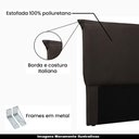 Ver imagem 3 de Cabeceira Estofada Trento Queen Size MDF-MDP Couro Sintético Marrom 160cm Gran Belo