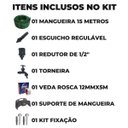 Ver imagem 2 de Mangueira De Jardim 15m Metros Reforçada Trançada + Torneira Reforçada + Suporte + Fita Veda Rosca