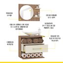 Ver imagem 4 de Gabinete com Espelheira e Cuba para Banheiro 60 Cm Florença Mdp Marrom Bege Clicklar