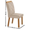 Ver imagem 4 de Conjunto Mesa de Jantar 180cm com 6 Cadeiras Estofadas Multimóveis Crrft-CON039 Madeirado/Off White
