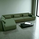 Ver imagem 1 de Sofá de Canto 336cm X 196cm com 5 Lugares e Revestimento em Sarja Nov006