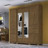 Guarda Roupa 6 Portas com Espelho Aracaju Castanho Wood 906331 Moval - 2