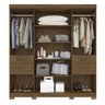 Guarda Roupa 6 Portas com Espelho Aracaju Castanho Wood 906331 Moval - 3