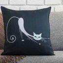 Ver imagem 3 de Kit com 4 Capas para Almofadas Decorativas Pet Gato Alaranjado e Branco