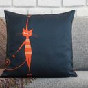 Ver imagem 4 de Kit com 4 Capas para Almofadas Decorativas Pet Gato Alaranjado e Branco