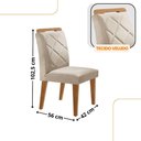 Ver imagem 3 de Mesa Isadora 180cm MDF Vidro e 6 Cadeiras Melissa Veludo Creme /Off /Naturale /Serig Off com Vidro
