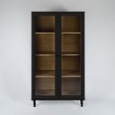Ver imagem 2 de Estante Para Livros Ditália 2 Portas Vidro E-957 Cor:Preto