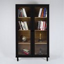 Ver imagem 2 de Estante Para Livros Ditália 2 Portas Vidro E-957 Cor:Preto